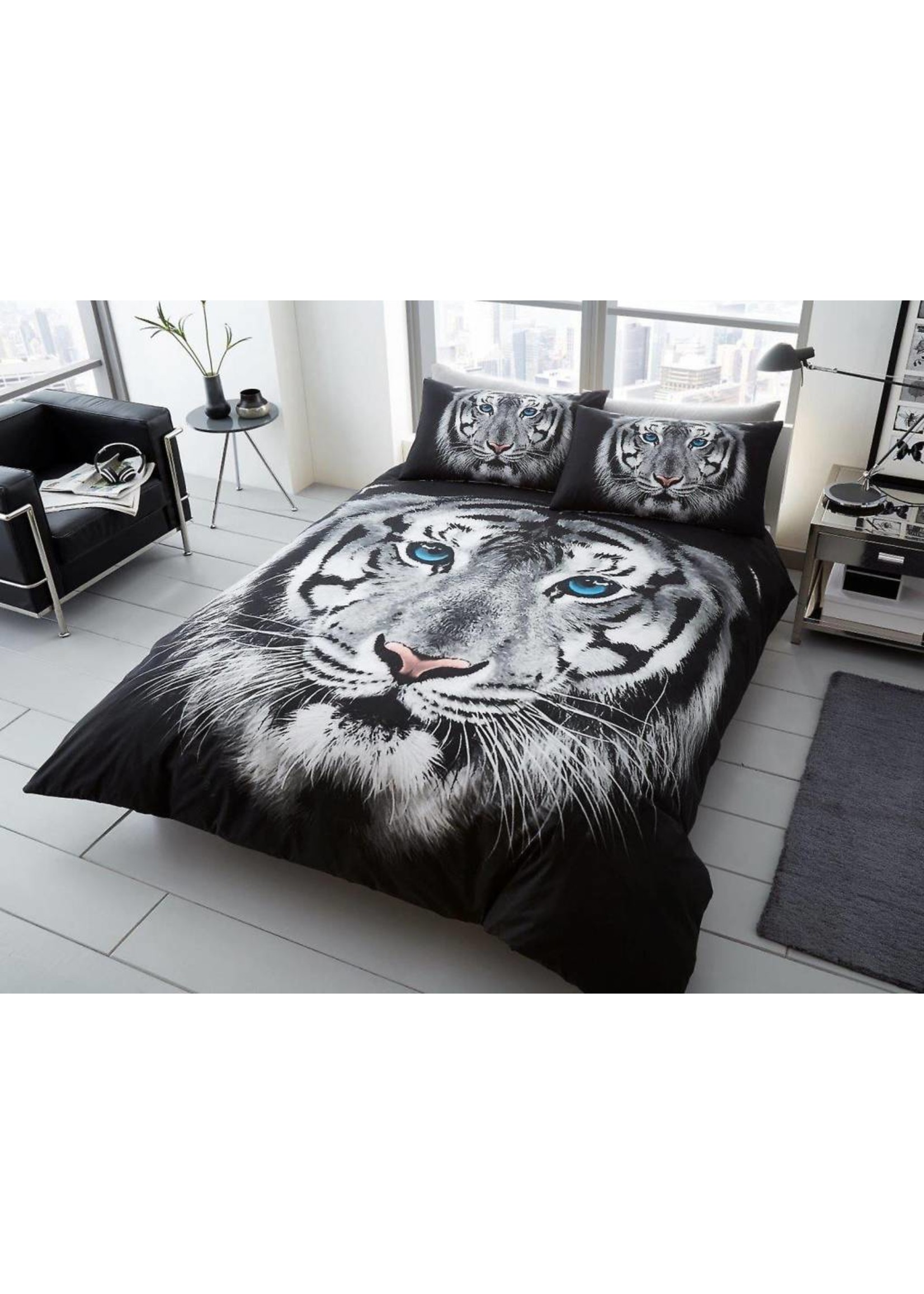 Wild@Heart White Tiger Duvet Cover Set