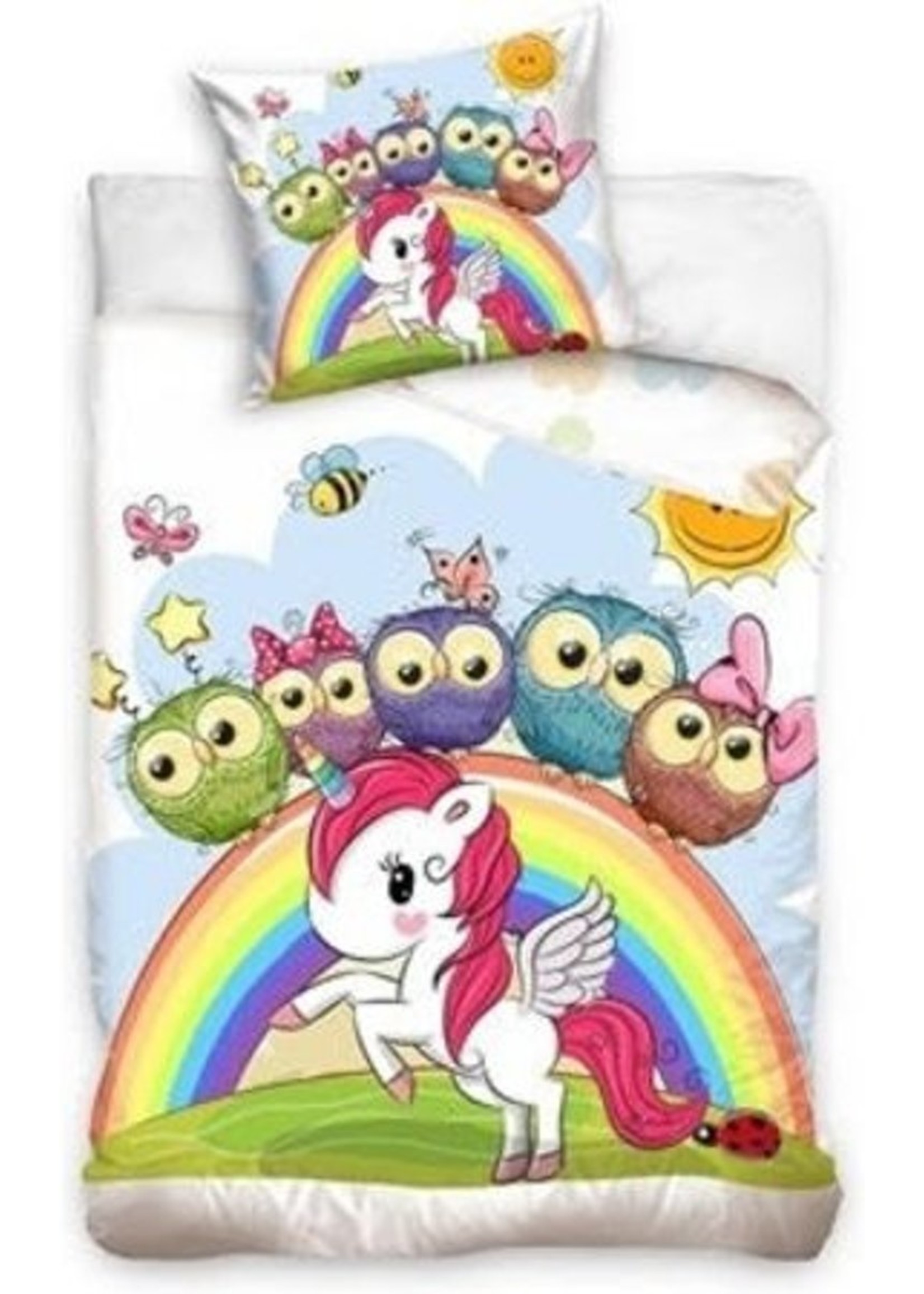 Owls Unicorn Duvet Cover Set