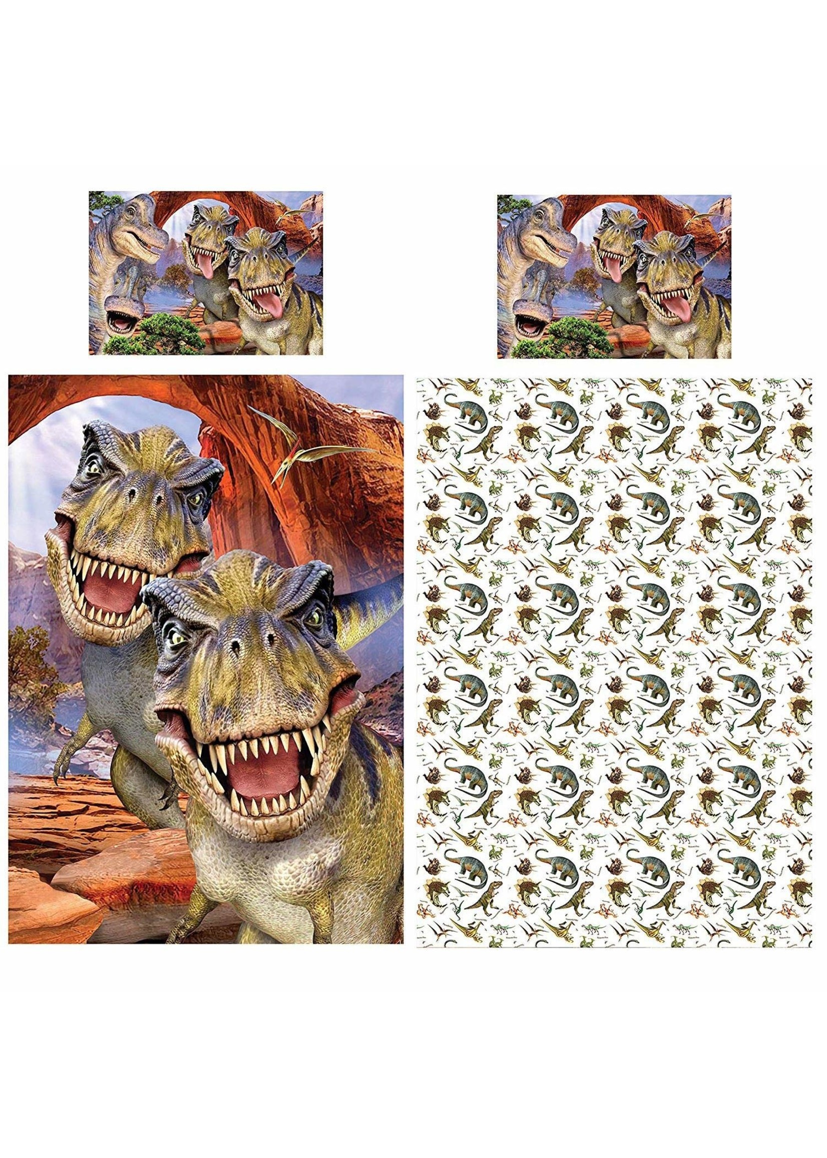 Dinosaur T-Rex Duvet Cover Set Selfie