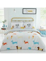 Sausage Dog Duvet Cover Set Mustard