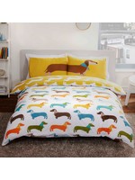 Sausage Dog Double Duvet Cover Set