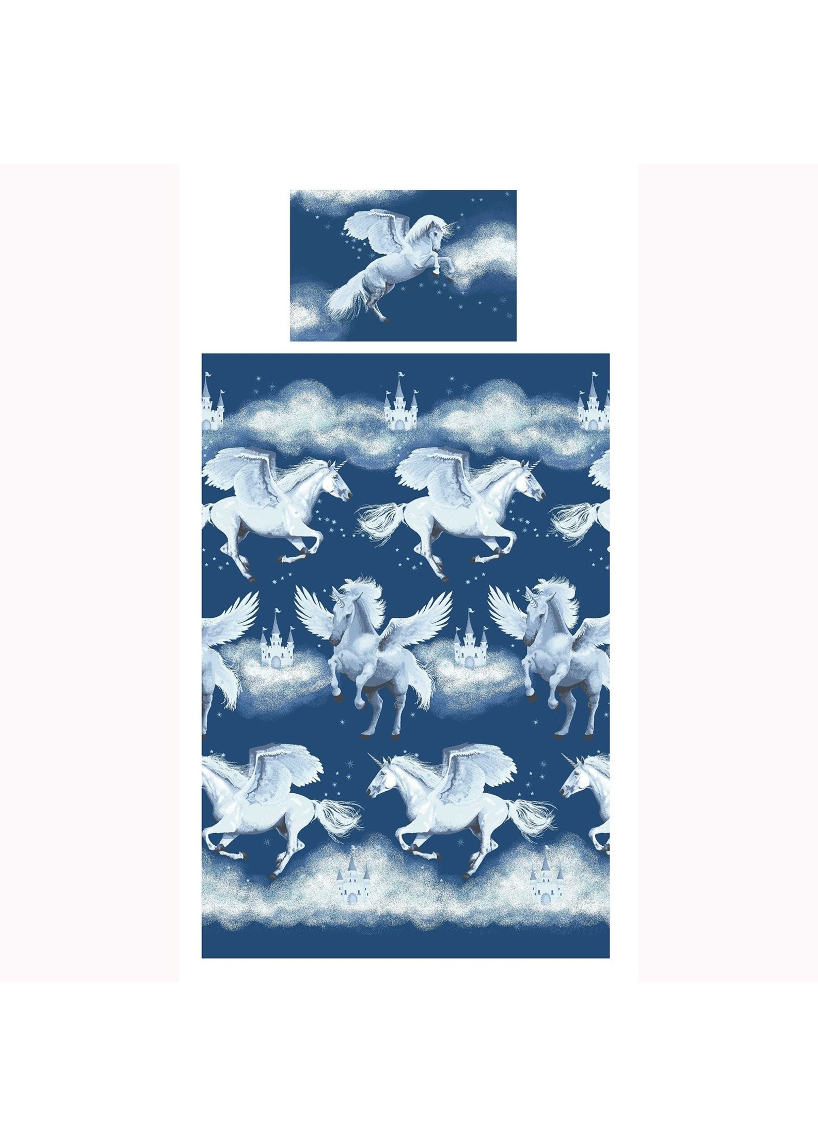 Unicorn Duvet Cover Set Blue
