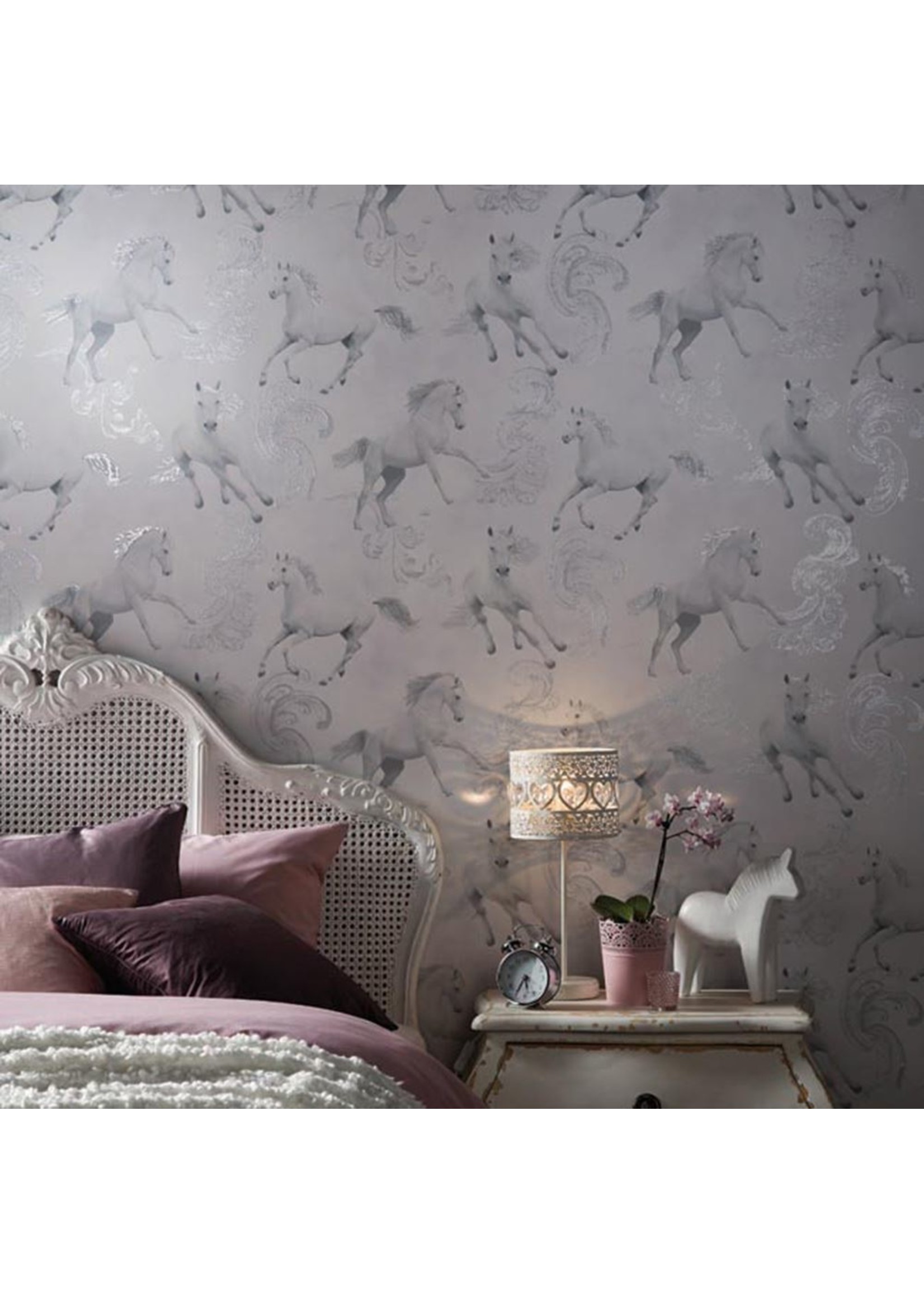 Arthouse Camarillo Horse Grey  Glitter Wallpaper