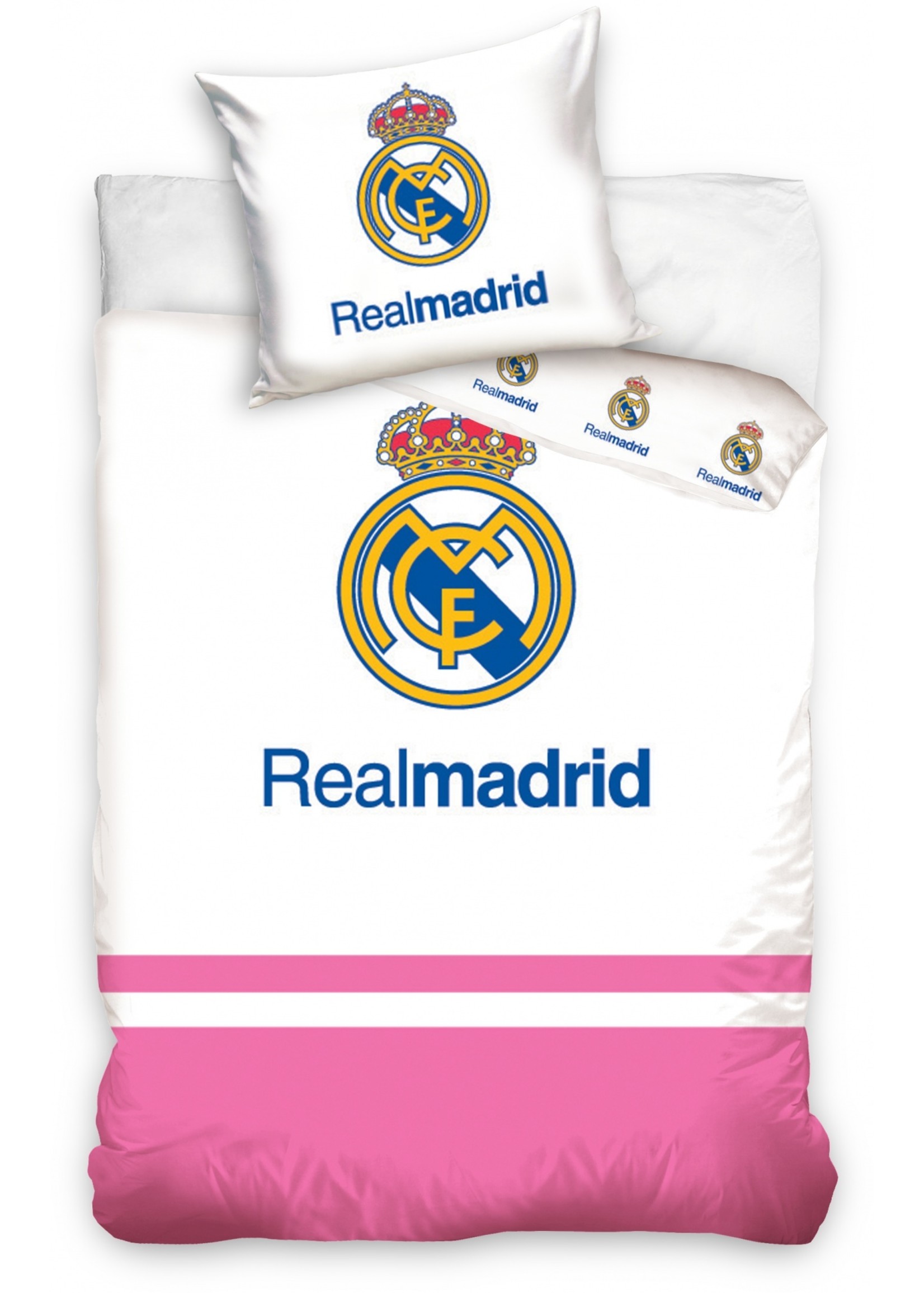 Real Madrid Real Madrid Junior Duvet Cover Logo White/Pink