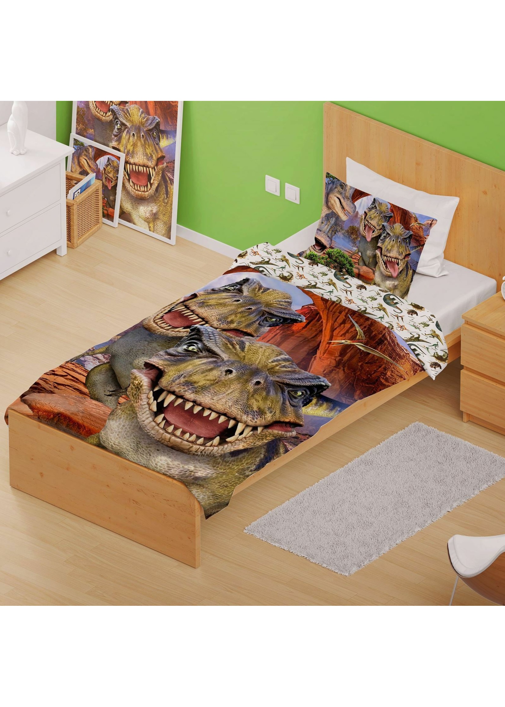 Dinosaur T-Rex Duvet Cover Set Selfie