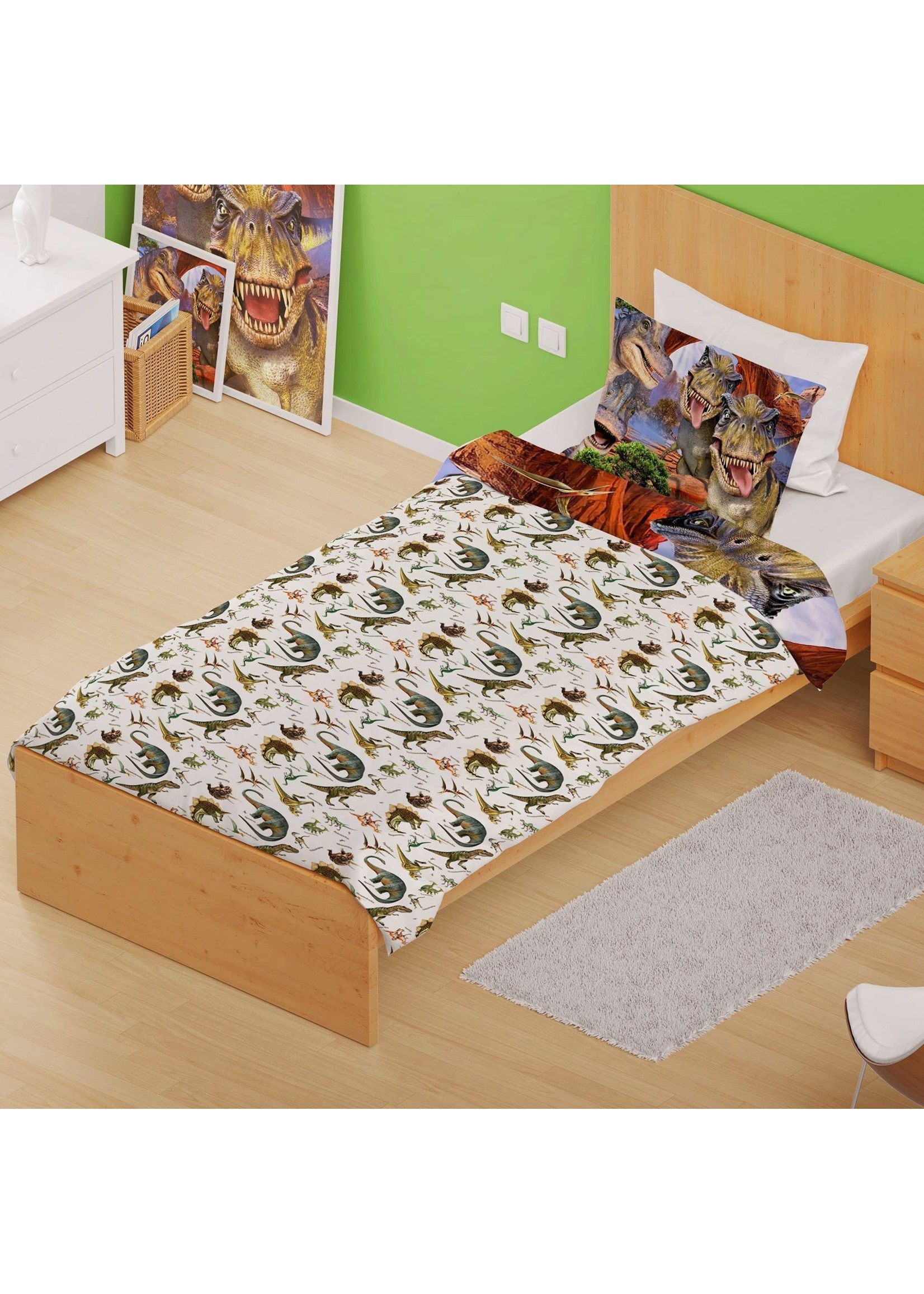 Dinosaur T-Rex Duvet Cover Set Selfie