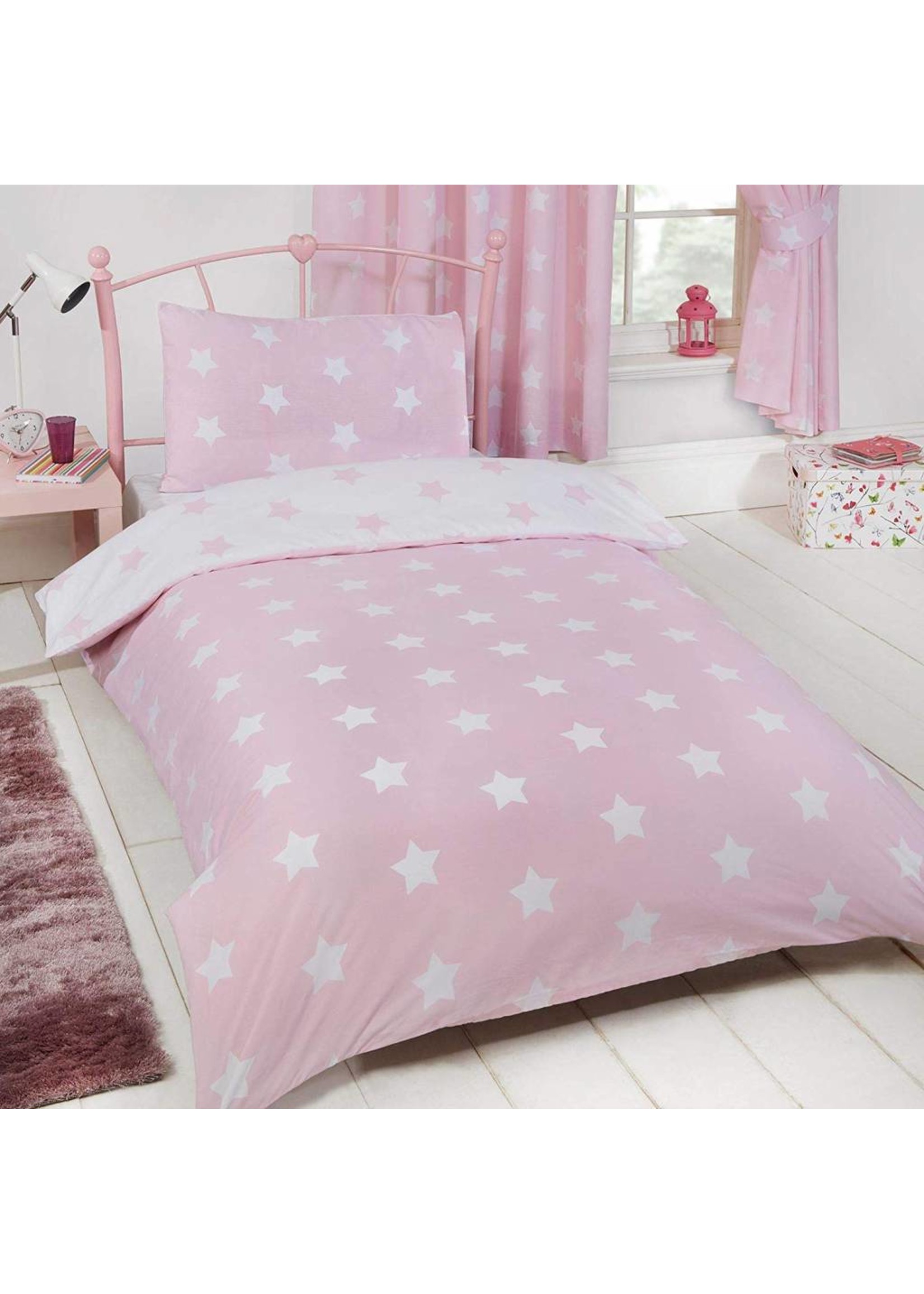 Sterren Duvet Cover Pink/White