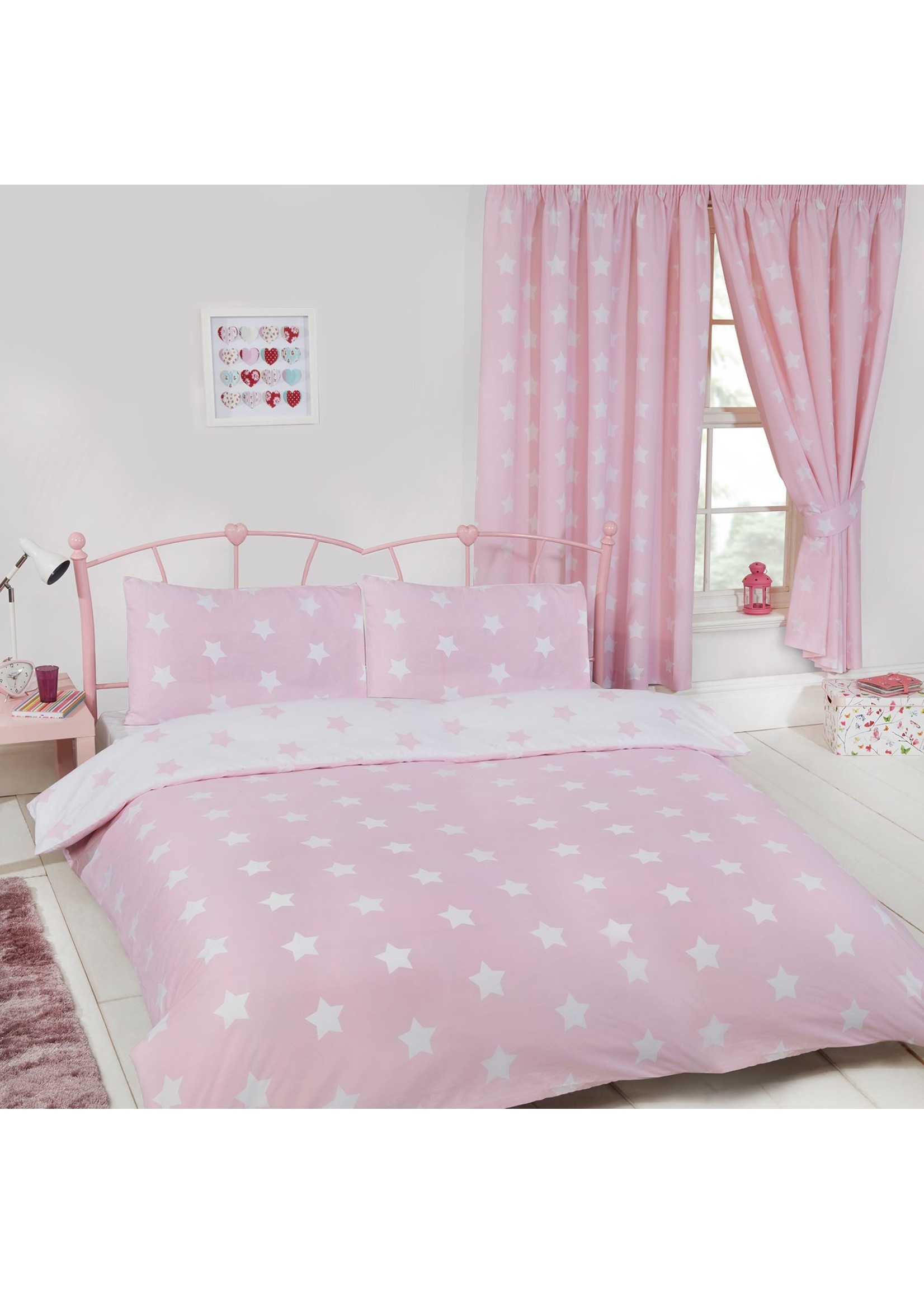 Sterren Duvet Cover Pink/White - Copy