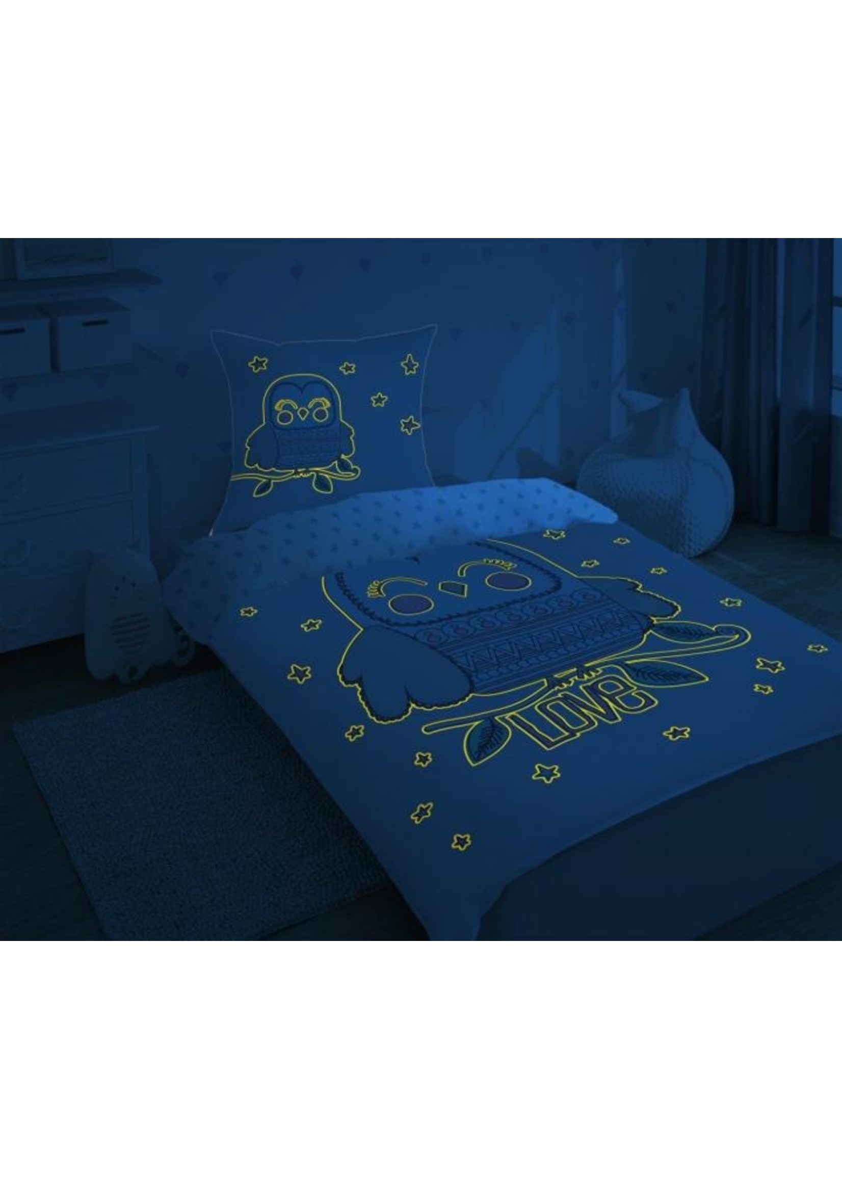 Uil LOVE Duvet Cover Set Glow in the Dark