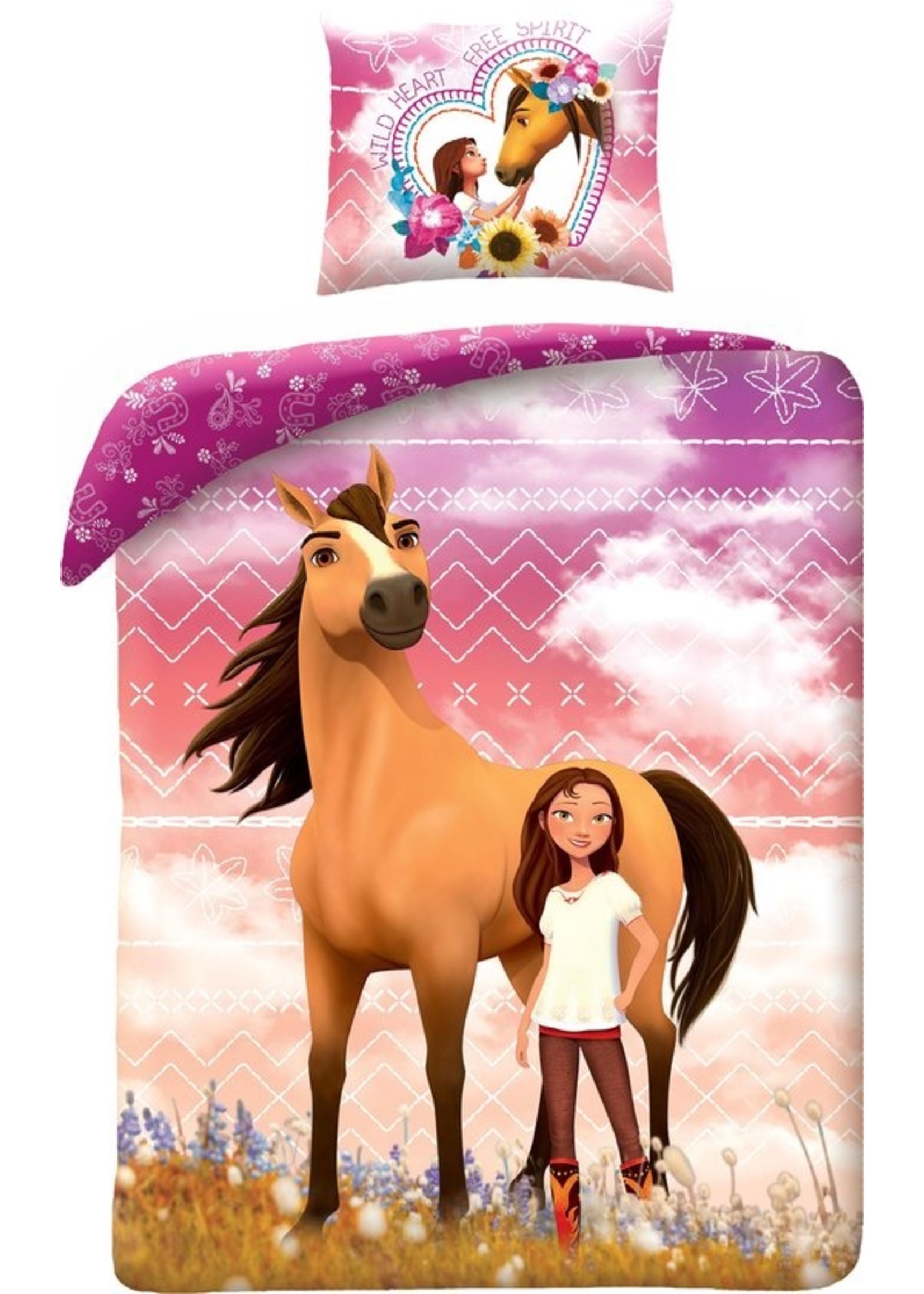 Dreamworks Spirit Single Duvet 140x200cm 100% Cotton Pillowcase 70x90cm