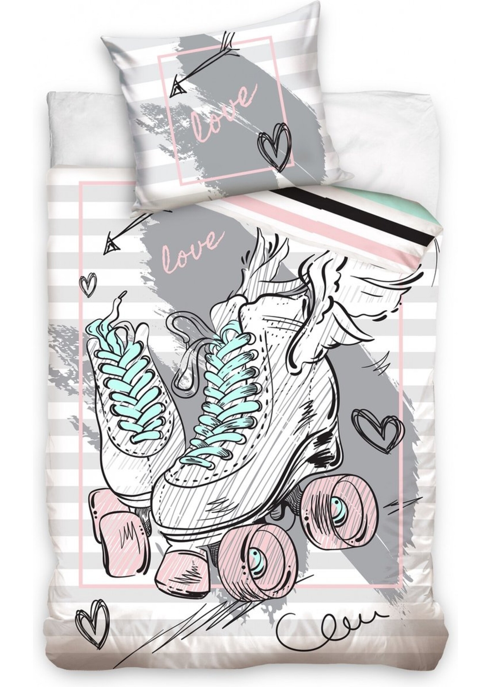 Skates Duvet 140x200cm 100%Cotton Pillowcase 70x90cm