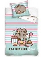 Pusheen Eenpersoons Dekbedovertrek Eat Dessert First