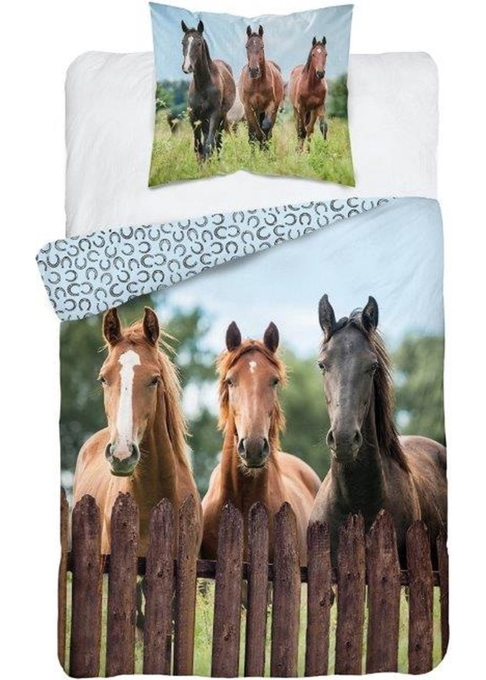 Horses Duvet 140x200 Cotton 70x90