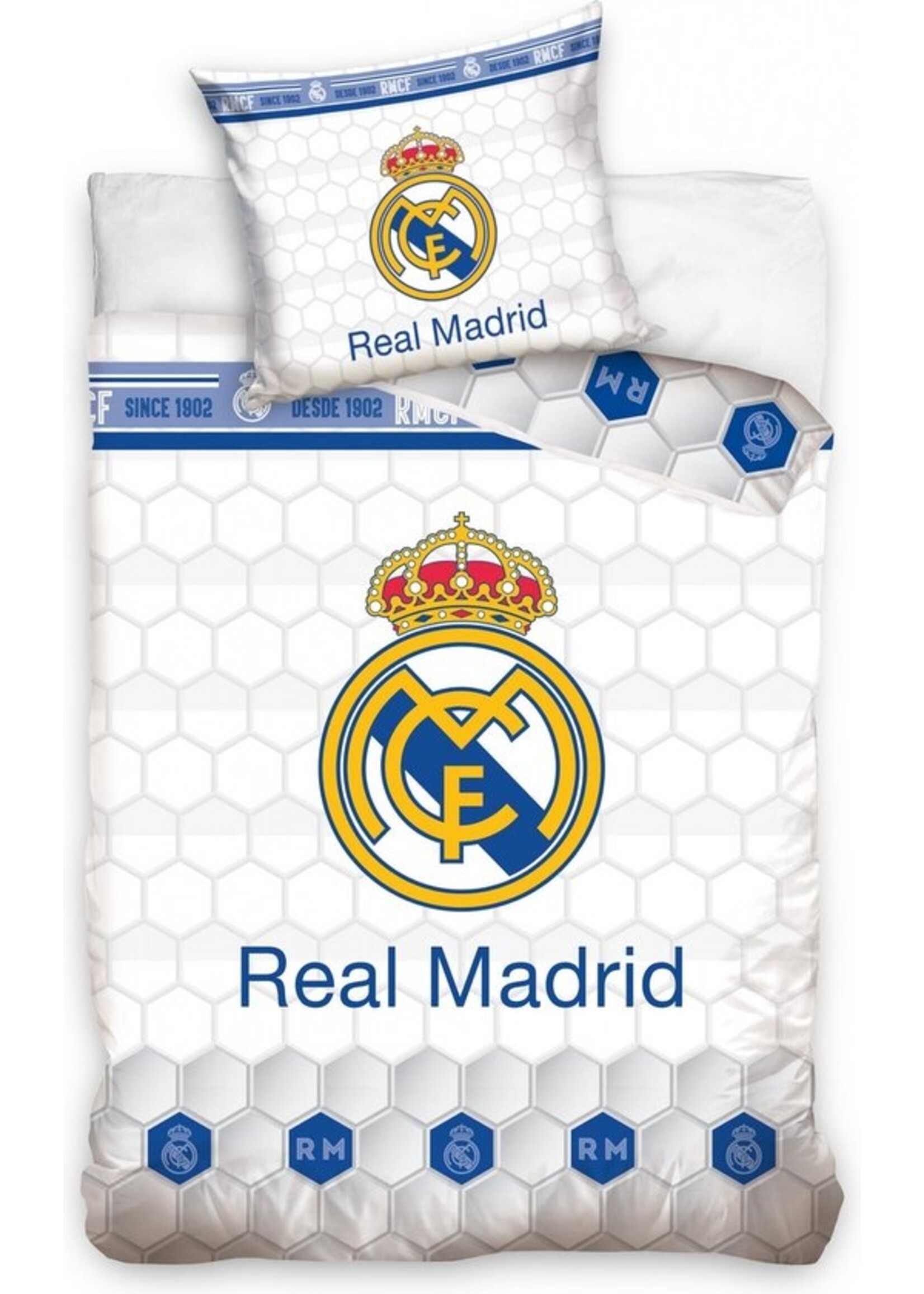 Single Duvet Real Madrid stripe grey  140x200cm Cotton