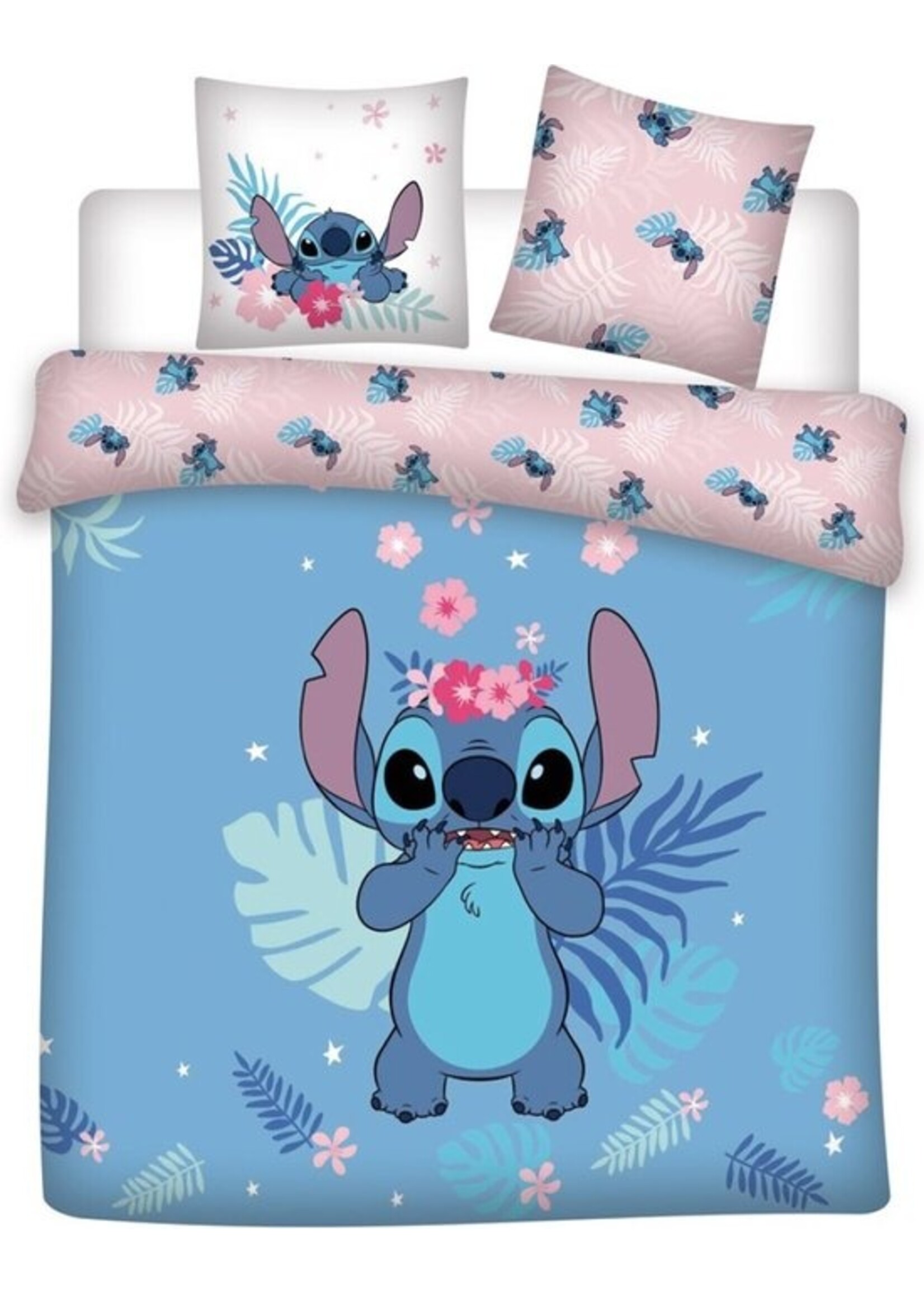 Disney Lilo & Stitch Dekbedovertrek Flower - Lits Jumeaux - 240 x 220 cm - Katoen