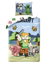 Minecraft Dekbedovertrek, Farm - Eenpersoons - 140 x 200 + 70 x 90 cm - Polyester