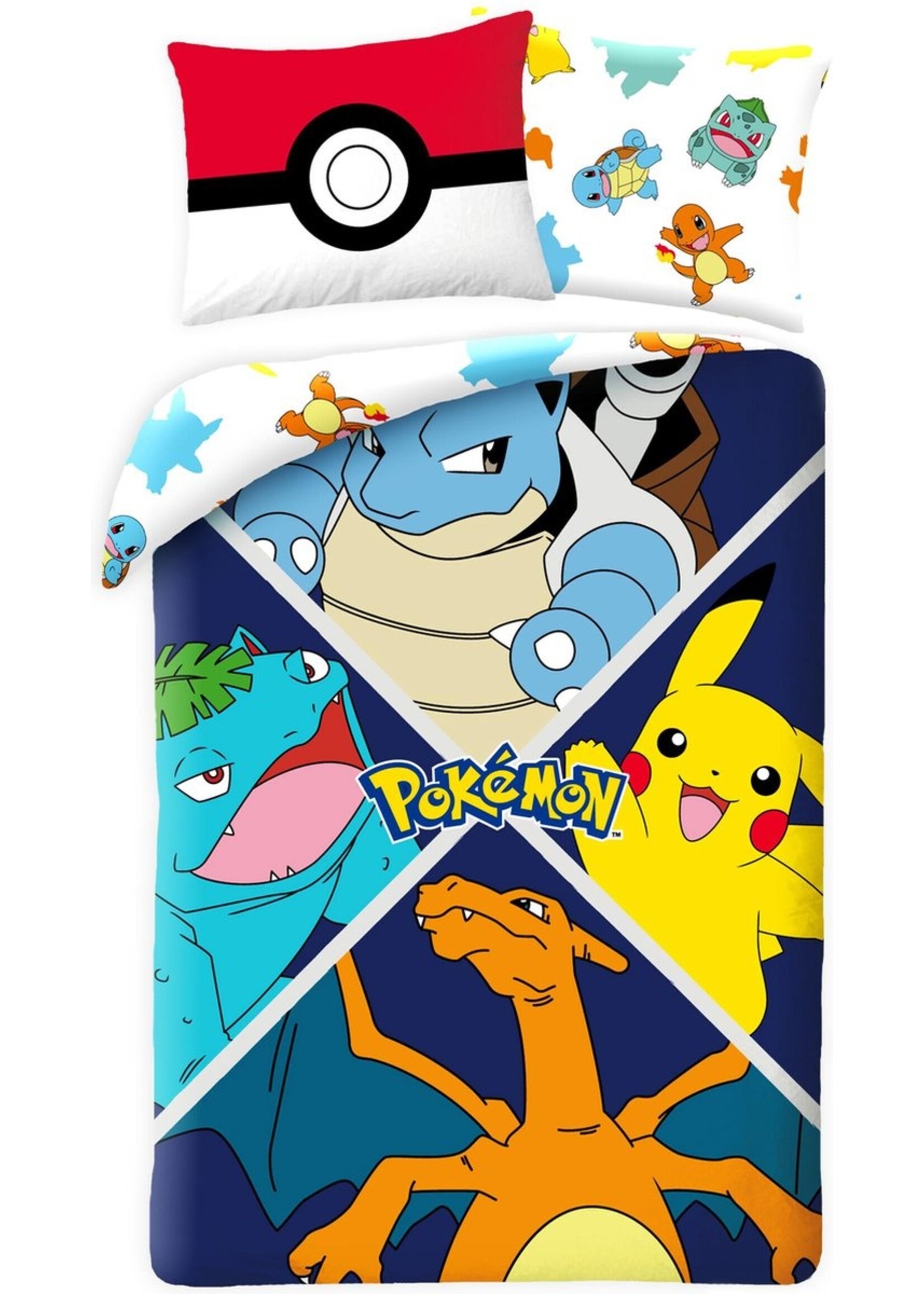 Pokémon  Dekbedovertrek Eenpersoons - 140 x 200 + 70 x 90 cm