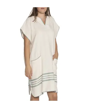 Lalay strandponcho Sultan natural almond green