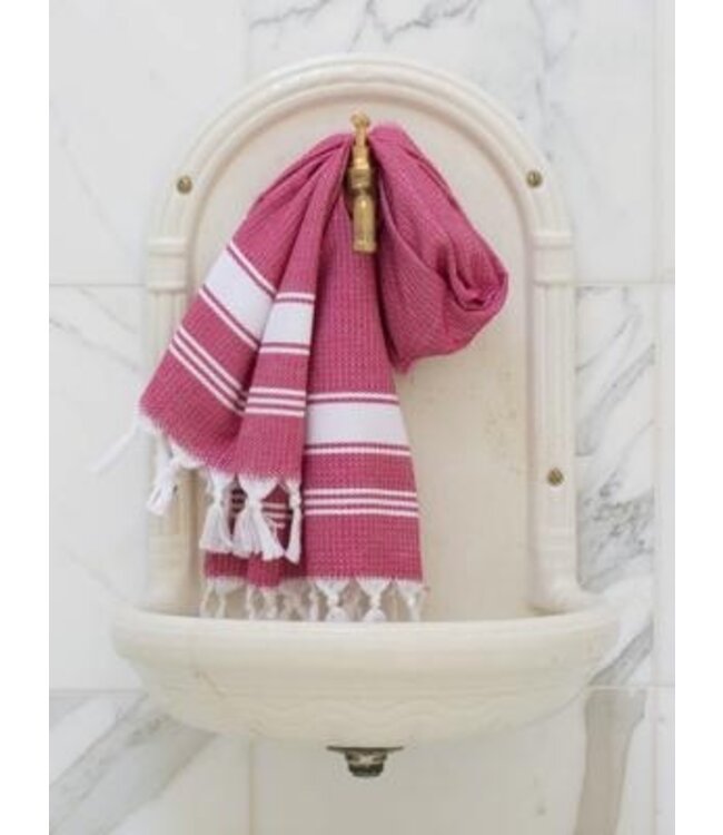 Ottomania kleine hamamdoek honingraat cerise