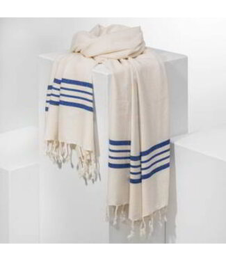 Lalay hamamdoek Krem Sultan natural royal blue