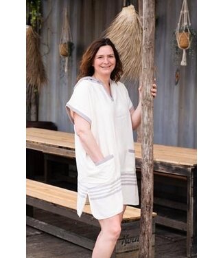 Lalay strandponcho Sultan natural taupe