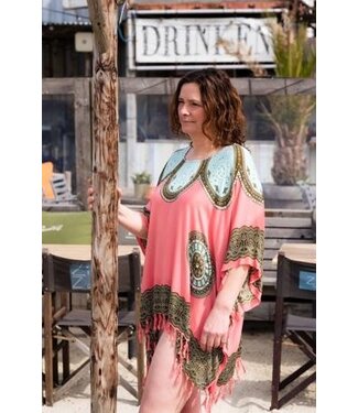 Call it Fouta! strandtuniek Flower pink light blue