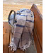 Ottomania 2 kleuren hamamdoek grijsbeige/parlementblauw 170x100cm