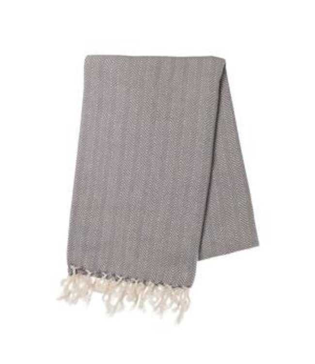 Lalay hamamdoek ZigZag dark grey