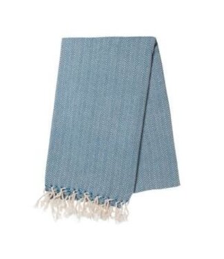 Lalay hamamdoek ZigZag petrol blue