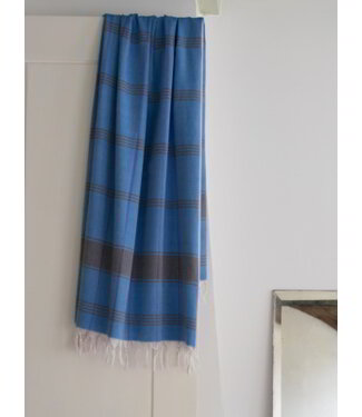 Ottomania organic hamamdoek biokatoen mediteraanblauw