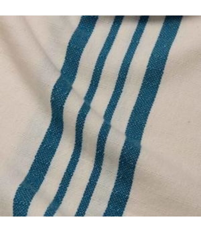 Lalay hamamdoek Krem Sultan XXL natural petrol blue