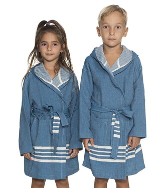 Lalay hamam badjas Sun kids petrol blue