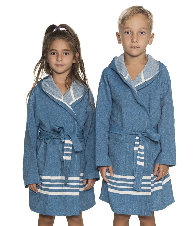 Lalay hamam badjas Sun kids petrol blue