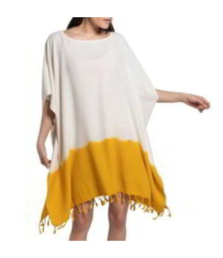 Lalay dip dye strandtuniek mustard yellow