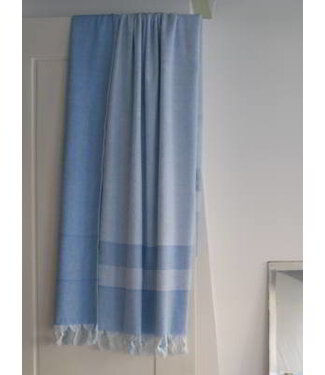 Ottomania hamamdoek met badstof mediteraanblauw