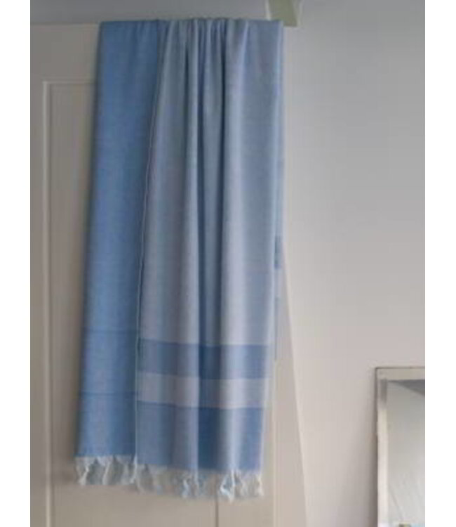 Ottomania hamamdoek met badstof mediteraanblauw
