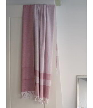 Ottomania hamamdoek met badstof bordeaux