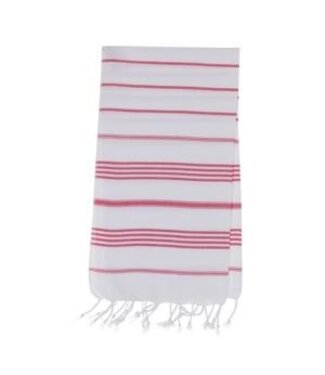 Lalay kleine hamamdoek Leyla white fuchsia