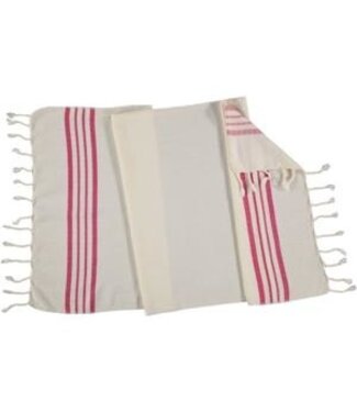 Lalay kleine hamamdoek Krem Sultan natural fuchsia