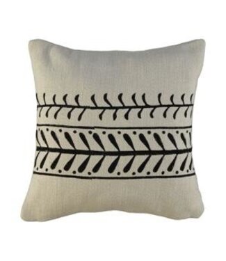 Lalay kussenhoes linnen hand printed black