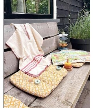 Lalay kinder strandponcho natural dusty rose