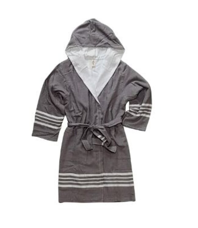 Lalay gevoerde hamam badjas Sun dark grey