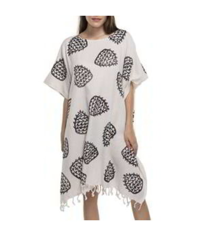 Lalay strandtuniek hand printed black