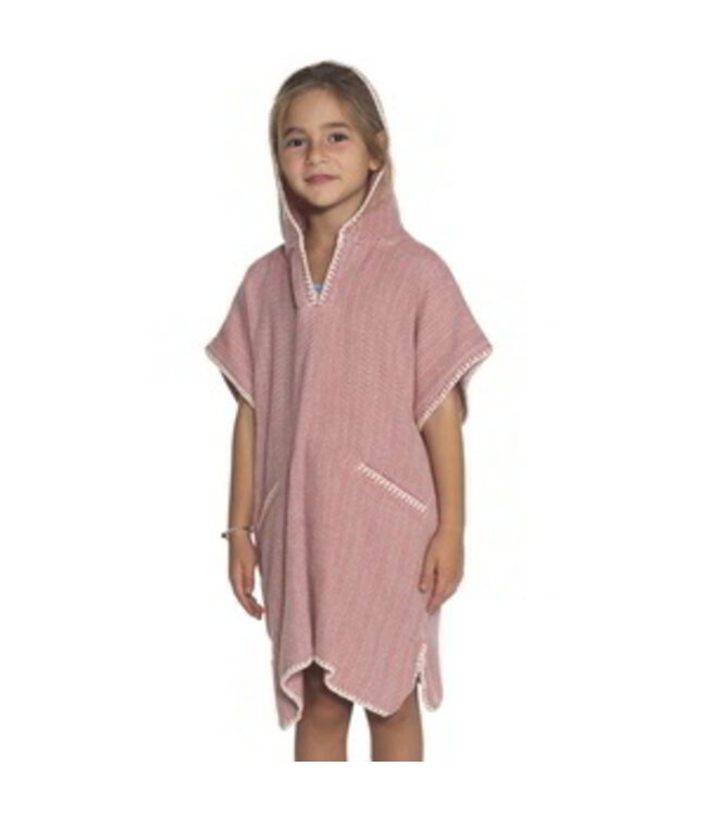 Lalay strandponcho ZigZag dusty rose