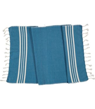 Lalay kleine hamamdoek Krem Sultan petrol  blue
