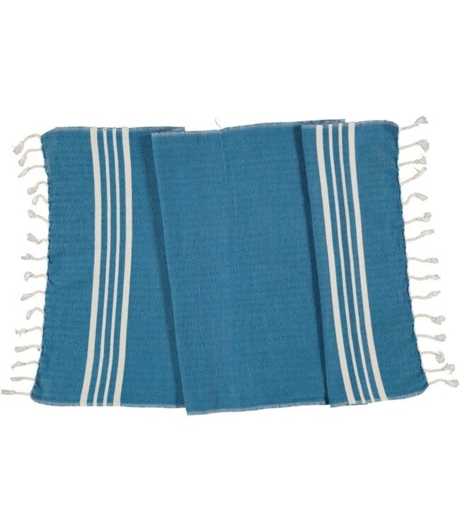 Lalay kleine hamamdoek Krem Sultan petrol blue