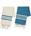 Lalay kleine hamamdoek Krem Sultan petrol blue