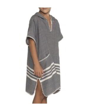 Lalay kinder strandponcho dark grey