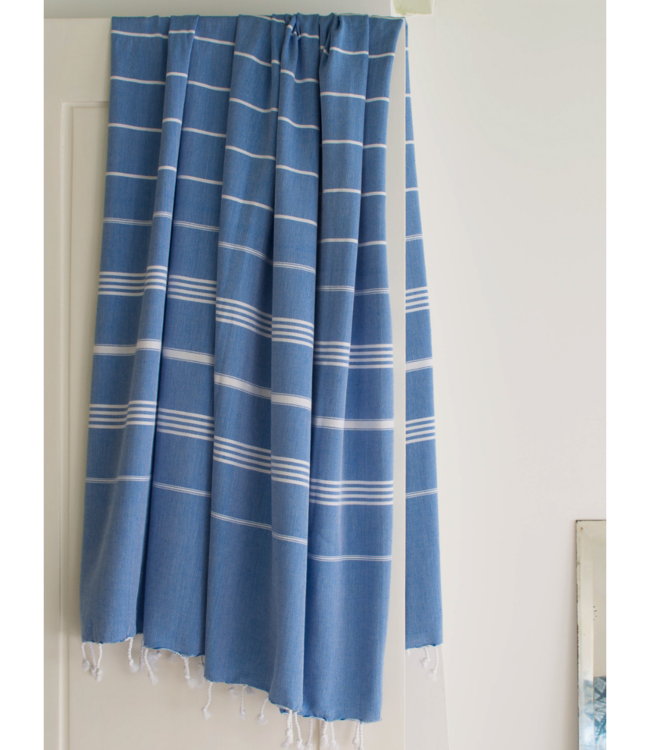 Ottomania hammam strandlaken mediteraanblauw