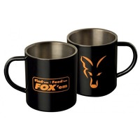 Fox stainless black mug 400ml